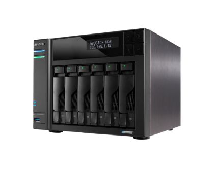 Мрежов сторидж Asustor Lockerstor AS6706, 6 Bay NAS, Intel Jasper Lake Quad-Core 2.0GHz, 8GB RAM DDR4, 5GbEx2, M.2 SSD Slots x 4 (Diskless), USB 2.0, USB 3.2 Gen 2x2, Toolless installation, with hot-swappable tray, hardware encryption, MyArchive, EZ conne