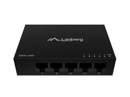 Комутатор Lanberg switch DSM1-1005 5-port, 1GB/s 12V Metal case