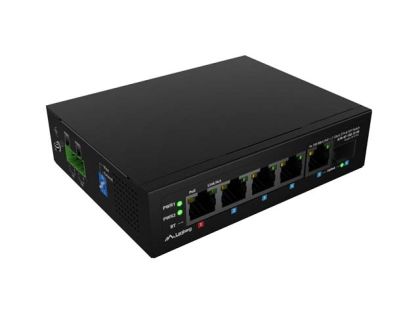 Комутатор Lanberg Switch ILFE-4P-1Ge-1S-90 POE 1 x BT 3 x AT SFP/ETH DIN Unmanagment Fast Ethernet