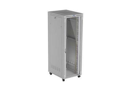 Комуникационен шкаф Lanberg Rack Cabinet 19" Free-Standing 47U/800X1000 (FlAT Pack) With Glass Door LCD Grey V2
