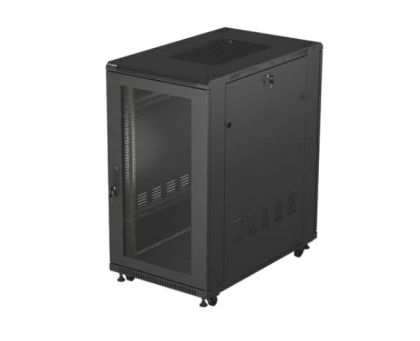 Комуникационен шкаф Lanberg Rack Cabinet 19" Free-Standing 22U/600X1000 (FlAT Pack) With Mesh Door Black