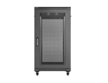 Комуникационен шкаф Lanberg Rack Cabinet 19" Free-Standing 22U/600X1200 (FlAT Pack) With Mesh Door Black