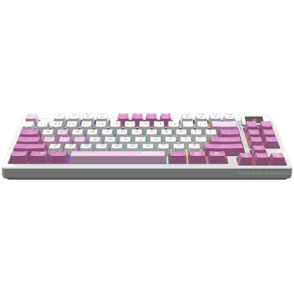 MSI FORGE GK600 TKL WIRELESS VIOLET - Hot-Swappable Mechanical Switches, PBT Keycaps, Sound-Dampening Foam and Gaskets, Integrated Display, RGB LED, 2.4GHz, BT, USB-C