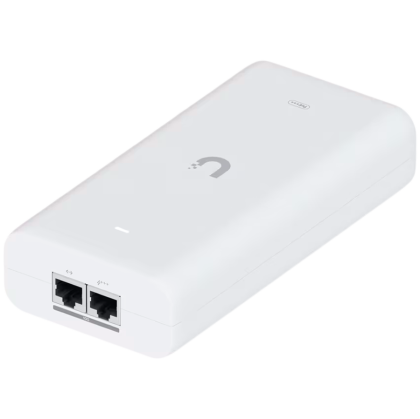 Ubiquiti UniFi 10G PoE+++ Adapter (90W), can power UniFi PoE+++ devices, reduce dependency on PoE switch power, and provide a Multi-Gigabit LAN connection, Contains RJ45 data input, AC cable with earth ground, and PoE+++ output
