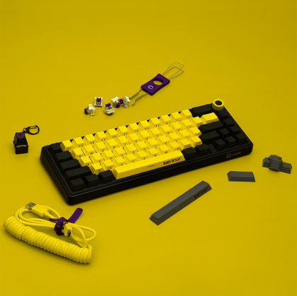LORGAR KBP70MW, Wireless 65% Mechanical Gaming Keyboard Pro, Black/yellow, EN layout