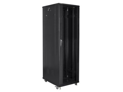 Комуникационен шкаф Lanberg rack cabinet 19" free-standing 42U / 600x1000 self-assembly flat pack, black