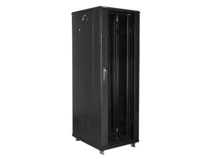 Комуникационен шкаф Lanberg rack cabinet 19" free-standing 37U / 600x800 self-assembly flat pack, black