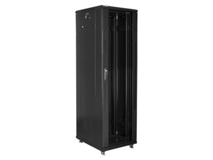 Комуникационен шкаф Lanberg rack cabinet 19" free-standing 42U / 600x800 self-assembly flat pack, black