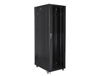 Комуникационен шкаф Lanberg rack cabinet 19" free-standing 42U / 800x1000 self-assembly flat pack, black
