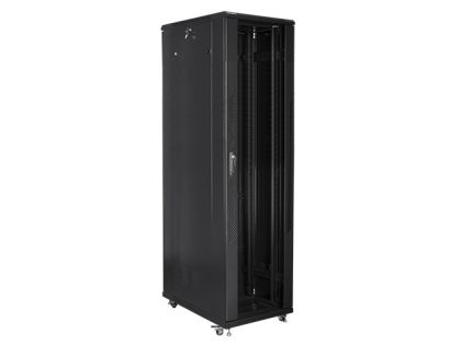 Комуникационен шкаф Lanberg rack cabinet 19" free-standing 47U / 800x1000 self-assembly flat pack, black