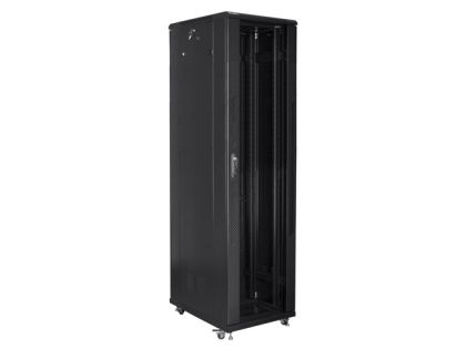 Комуникационен шкаф Lanberg rack cabinet 19" free-standing 37U / 800x800 self-assembly flat pack, black