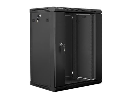 Комуникационен шкаф Lanberg rack cabinet 19" wall-mount 15U / 600x450 for self-assembly (flat pack), black