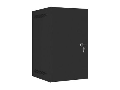 Комуникационен шкаф Lanberg rack cabinet 10" wall-mount 9U / 280x310 self-assembly flat pack with metal door, black