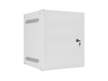 Комуникационен шкаф Lanberg rack cabinet 10" wall-mount 6U/280x310 for self-assembly with metal door grey (flat pack)