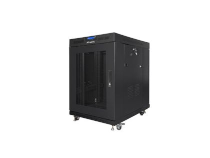 Комуникационен шкаф Lanberg rack cabinet 19" free-standing 15U/800x1000 (flat pack) with mesh door lcd black v2