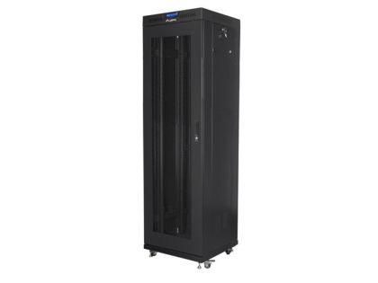 Комуникационен шкаф Lanberg rack cabinet 19" free-standing 42U/600x600 (flat pack) with mesh door lcd black v2