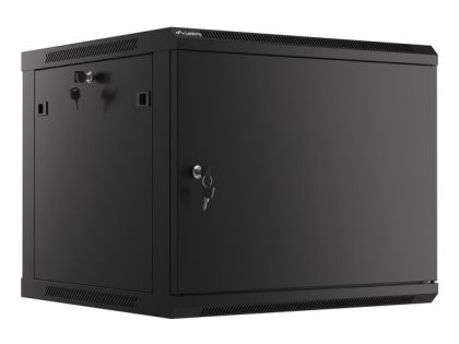 Комуникационен шкаф Lanberg rack cabinet 19" wall-mount 9U/600x600 for self-assembly with metal door black (flat pack)