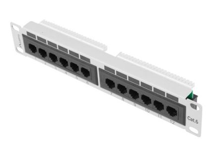 Пач панел Lanberg patch panel 12port 1U 10" CAT.6, grey