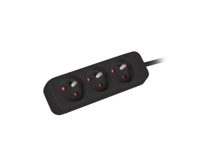 Разклонител Lanberg power strip 1.5m, 3 sockets, french quality-grade copper cable, black