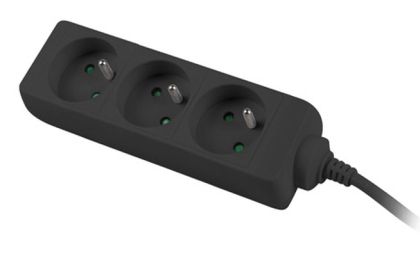 Разклонител Lanberg power strip 3m, 3 sockets, french quality-grade copper cable, black