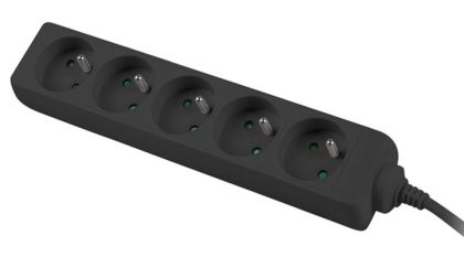 Разклонител Lanberg power strip 1.5m, 5 sockets, french quality-grade copper cable, black