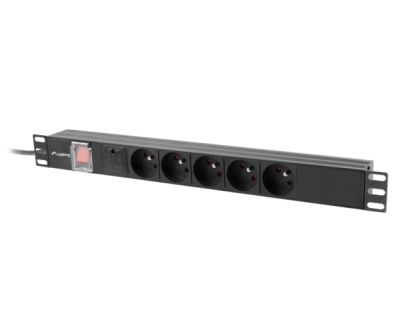 Разклонител Lanberg power distribution unit (pdu) 19" 1U 10a 2m 5x french outlets black c14