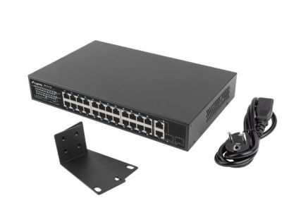Комутатор Lanberg switch 24x 100mb poe+/2x combo rack 19" gigabit ethernet 360w v2