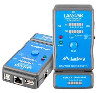 Инструмент Lanberg cable tester for wiring terminated with RJ-45, RJ-11, USB