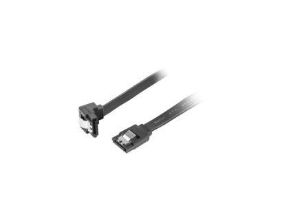 Кабел Lanberg SATA DATA III (6GB/S) F/F cable 50cm metal clips angled, black