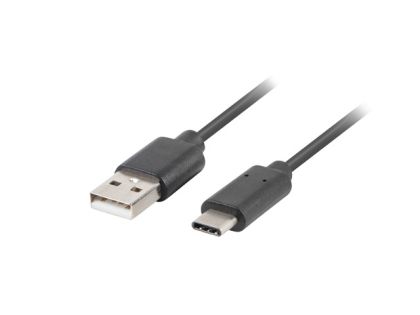 Кабел Lanberg USB-C(M) ->  USB-A (M) 2.0 cable 0.5m, black