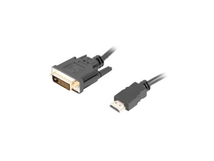 Кабел Lanberg HDMI (M) -> DVI-D (M) (24+1) cable 3m, dual link, with gold-plated 4K connectors, black