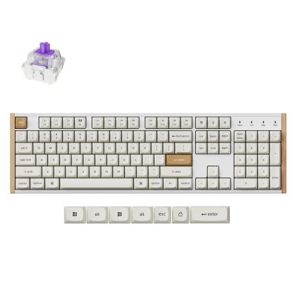 Геймърска безжична Механична клавиатура Keychron K10 HE Magnetic Switch - White Special Edition