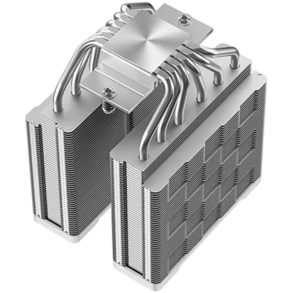 DeepCool AG620 G2 WH, CPU Air Cooler, 2x120mm PWM Fan, TDP 270W, 6 Heatpipes, White, LGA1851/1700, AMD AM5/AM4, 129x136x159 mm(LxWxH), 2Y, R-AG620-WHNPMG2-G