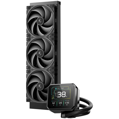 DeepCool SPARTACUS 360, 360mm CPU Liquid Cooler, 3x120mm PWM Fans, 3.4'' IPS LCD Screen, Black, LGA1851/1700, AMD AM5/AM4, 5Y, R-SPT360-BKDSMP-G-1