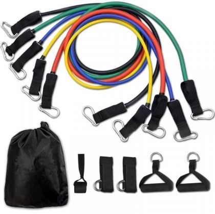 Pure Nutrition Комплект Тренировъчни Ластици Resistance Cable SET 11 Pcs
