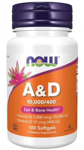 Now Foods NOW Витамин A & D 10,000/400 IU 100 Дражета