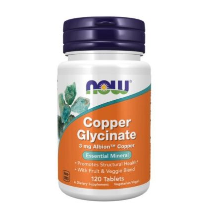 Now Foods NOW Copper Glycinate 3 мг (меден Глицинат) 120 Tablets