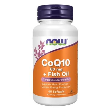 Now Foods NOW Coq10 60 мг With Omega 3 60 Дражета