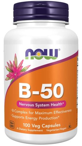 Now Foods NOW Витамин B 50 100 Веган Капсули