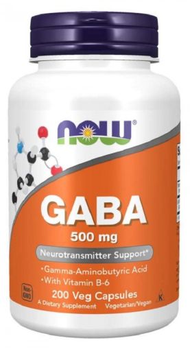 Now Foods NOW GABA 500 мг + B6 200 Капсули