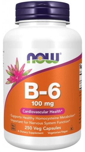 Now Foods NOW Витамин B 6 (pyridoxine) 100 мг 250 Капсули