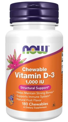 Now Foods NOW Витамин D 1000 IU 180 Плодови Дражета