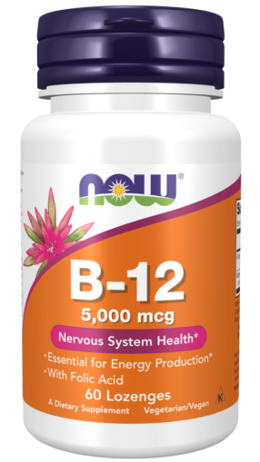 Now Foods NOW Vitamin B 12 5000 мкг + Folic Acid 60 Дражета