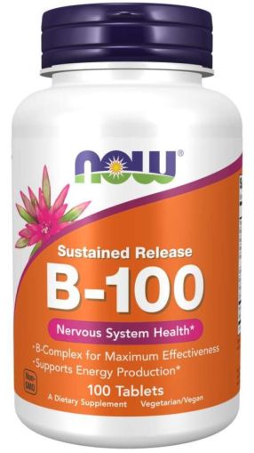 Now Foods NOW Витамин B 100 Sustained Release 100 Таблетки