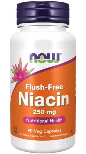 Now Foods NOW Flush Free Niacin (недразнеща Форма На Витамин B 3) 250 мг 90 Капсули