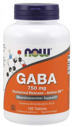Now Foods NOW GABA 750 мг SR 120 Таблетки