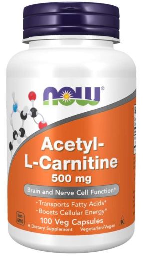 Now Foods NOW Acetyl L Carnitine 500 мг 100 Капсули