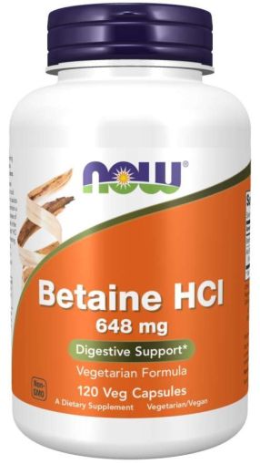 Now Foods NOW Betaine Hcl 648 мг 120 Капсули