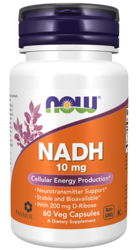 Now Foods NOW Nadh 10 мг + 200 мг Ribose 60 Капсули
