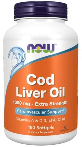 Now Foods NOW Cod Liver Oil 1000 мг 180 Дражета
